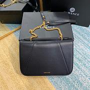 VERSACE VIRTUS CALFSKIN SHOULDER BAG BLACK DBFG985 SIZE 24 CM - 6