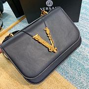 VERSACE VIRTUS CALFSKIN SHOULDER BAG BLACK DBFG985 SIZE 24 CM - 3