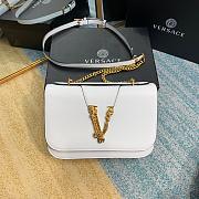 VERSACE VIRTUS CALFSKIN SHOULDER BAG WHITE DBFG985 SIZE 24 CM - 1