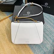 VERSACE VIRTUS CALFSKIN SHOULDER BAG WHITE DBFG985 SIZE 24 CM - 5