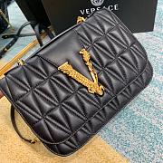 VERSACE VIRTUS LAMPSKIN SHOULDER BAG BLACK DBFG985 SIZE 24 CM - 3