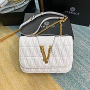 VERSACE VIRTUS LAMPSKIN SHOULDER BAG WHITE DBFG985 SIZE 24 CM - 1