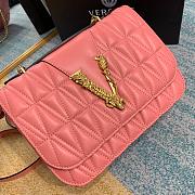 VERSACE VIRTUS LAMPSKIN SHOULDER BAG PINK DBFG985 SIZE 24 CM - 3
