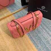 VERSACE VIRTUS LAMPSKIN SHOULDER BAG PINK DBFG985 SIZE 24 CM - 2