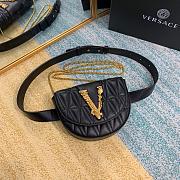 VERSACE VIRTUS QUILTED BELT BAG BLACK DV3G984 SIZE 18 CM - 4