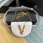 VERSACE VIRTUS QUILTED BELT BAG WHITE DV3G984 SIZE 18 CM - 1