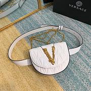 VERSACE VIRTUS QUILTED BELT BAG WHITE DV3G984 SIZE 18 CM - 5