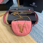 VERSACE VIRTUS QUILTED BELT BAG PINK DV3G984 SIZE 18 CM - 1
