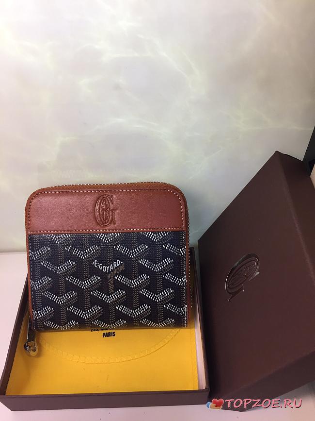GOYARD ZIPPY SMALL WALLET BLACK/BROWN SIZE 11 x 10 CM - 1
