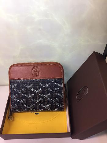 GOYARD ZIPPY SMALL WALLET BLACK/BROWN SIZE 11 x 10 CM