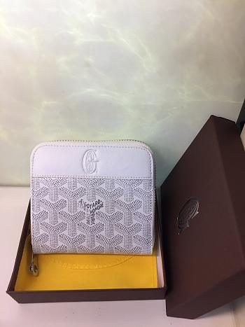GOYARD ZIPPY SMALL WALLET WHITE SIZE 11 x 10 CM