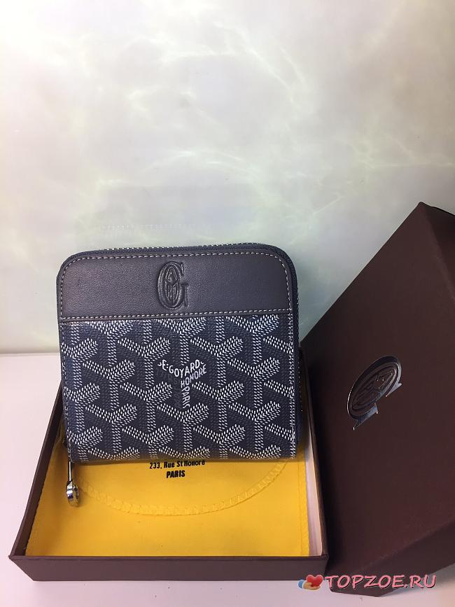 GOYARD ZIPPY SMALL WALLET NAVY BLUE SIZE 11 x 10 CM - 1