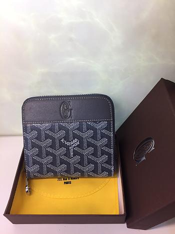 GOYARD ZIPPY SMALL WALLET NAVY BLUE SIZE 11 x 10 CM