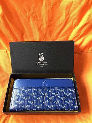 GOYARD ZIPPY LONG WALLET BLUE SIZE 19 CM