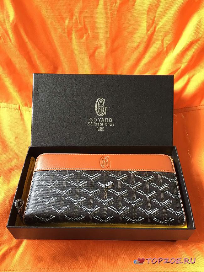 GOYARD ZIPPY LONG WALLET BROWN/BLACK SIZE 19 CM - 1