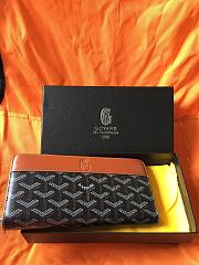GOYARD ZIPPY LONG WALLET BROWN/BLACK SIZE 19 CM - 4