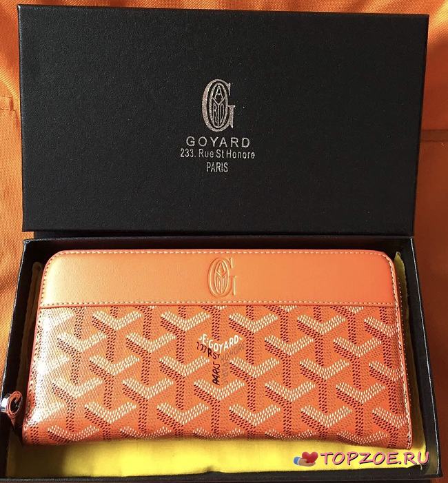 GOYARD ZIPPY LONG WALLET ORANGE SIZE 19 CM - 1
