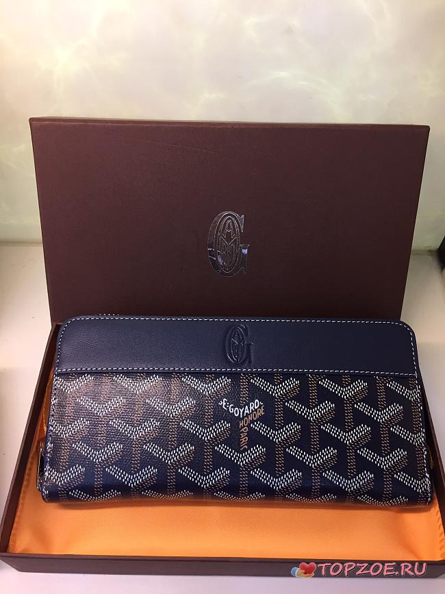 GOYARD ZIPPY LONG WALLET NAVY BLUE SIZE 19 CM - 1