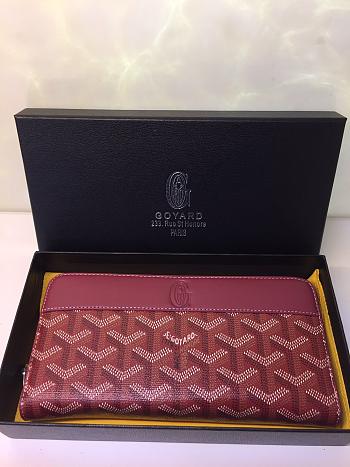 GOYARD ZIPPY LONG WALLET BORDEAUX SIZE 19 CM