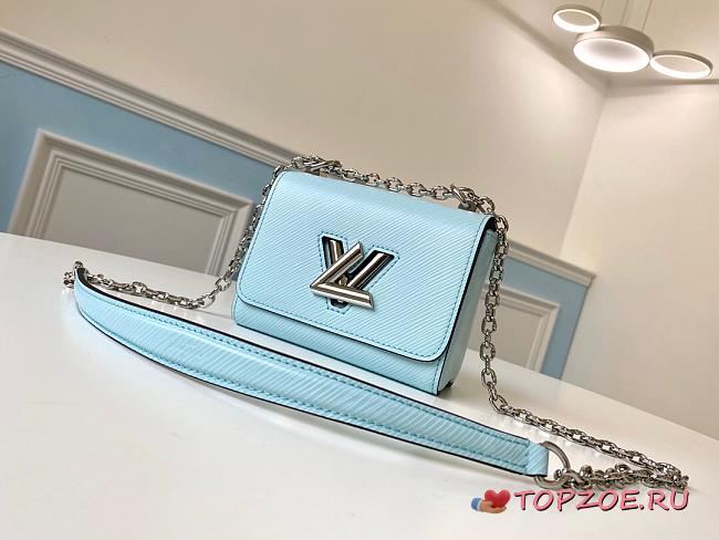 LV TWIST MINI LIGHT BLUE M56117 SIZE 15.5 CM - 1