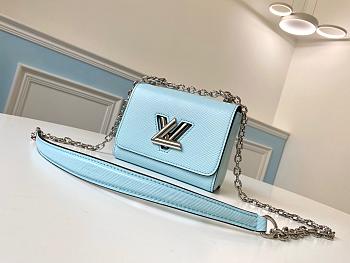 LV TWIST MINI LIGHT BLUE M56117 SIZE 15.5 CM