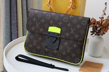 LV S LOCK A4 POUCH FLUORESCENT YELLOW M80560 SIZE 27 CM