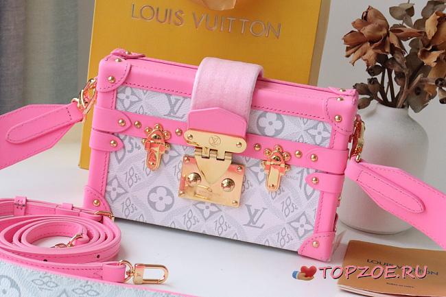 LV PETITE MALLE BOX BAG PINK M40273 SIZE 19 .5 CM - 1