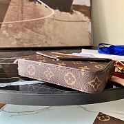 LV FÉLICIE KHAKI GREEN ROSE BEIGE STRAP & GO M80091 17 CM - 2