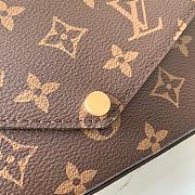 LV FÉLICIE KHAKI GREEN ROSE BEIGE STRAP & GO M80091 17 CM - 4
