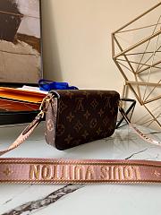 LV FÉLICIE KHAKI GREEN ROSE BEIGE STRAP & GO M80091 17 CM - 5