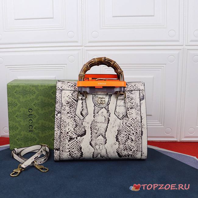 GUCCI DIANA SMALL PYTHON TOTE BAG 660195 SIZE 27 CM - 1