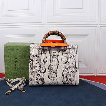 GUCCI DIANA SMALL PYTHON TOTE BAG 660195 SIZE 27 CM