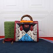 GUCCI DIANA SMALL RED PYTHON TOTE BAG 660195 SIZE 27 CM - 1