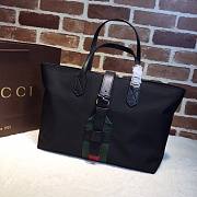 GUCCI BLACK TECHNO CANVAS TOTE BAG 337070 SIZE 37 CM - 1
