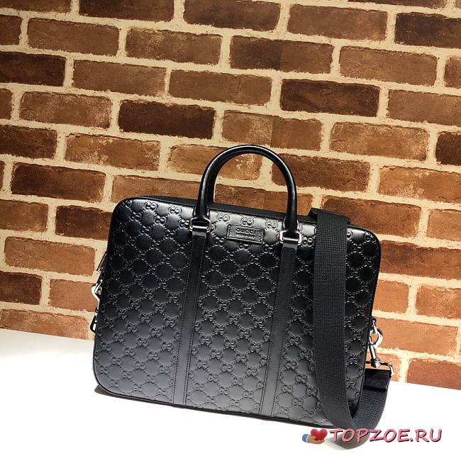 GUCCI GG EMBOSSED BRIEFCASE 450944 SIZE 38 CM - 1