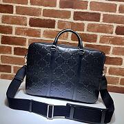 GG EMBOSSED BRIEFCASE BLACK 658573 SIZE 40 CM - 4