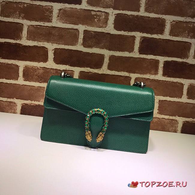 GUCCI DIONYSUS SMALL SHOULDER BAG GREEN 400249 SIZE 28 CM - 1
