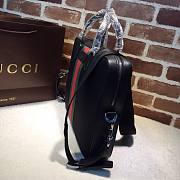 GUCCI GREEN/RED WEB BRIEFCASE BLACK 387102 SIZE 37 CM - 4