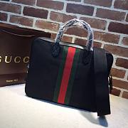 GUCCI GREEN/RED WEB BRIEFCASE BLACK 387102 SIZE 37 CM - 3