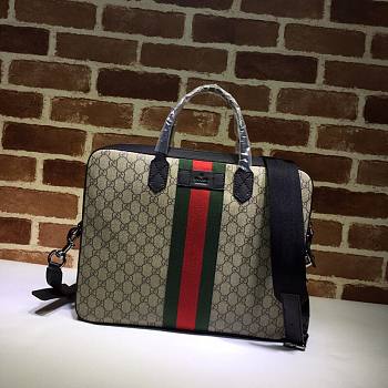 GUCCI GG SUPREME BRIEFCASE BLACK 387102 SIZE 37 CM