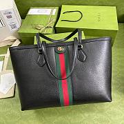 GUCCI OPHIDIA GG GRAIN LEATHER MEDIUM TOTE BLACK 631685 SIZE 38 CM - 3