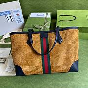 GUCCI OPHIDIA GG WOVEN STRAW MEDIUM TOTE 631685 SIZE 38 CM - 3