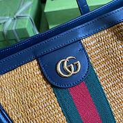 GUCCI OPHIDIA GG WOVEN STRAW MEDIUM TOTE 631685 SIZE 38 CM - 2