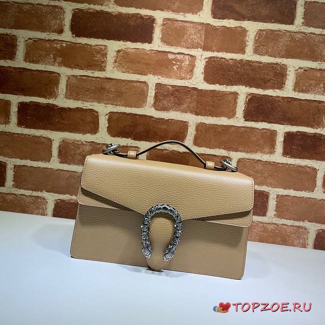 GUCCI DIONYSUS BEIGE LEATHER TOP HANDLE BAG 621512 SIZE 28 CM - 1