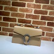GUCCI DIONYSUS BEIGE LEATHER TOP HANDLE BAG 621512 SIZE 28 CM - 1