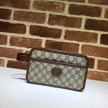 GUCCI GG TRAVEL POUCH WITH INTERLOCKING G 625764 SIZE 22 CM