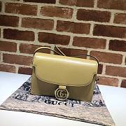 GUCCI GG RING SHOULDER BAG APRICOT LEATHER 589474 SIZE 24 CM - 1