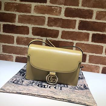 GUCCI GG RING SHOULDER BAG APRICOT LEATHER 589474 SIZE 24 CM