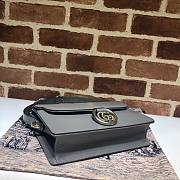 GUCCI GG RING SHOULDER BAG GRAY LEATHER 589474 SIZE 24 CM - 5