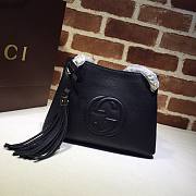 GUCCI SOHO CHAIN TASSEL SMALL SHOULDER BAG BLACK 387043 SIZE 25 CM - 1
